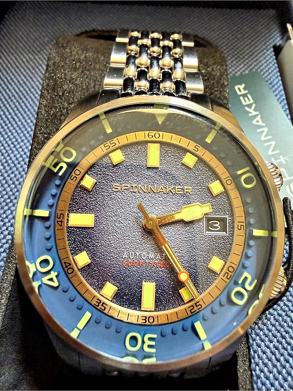 Spinnaker Bradner Automatic Pacific Blue Watch in Blue & Silver